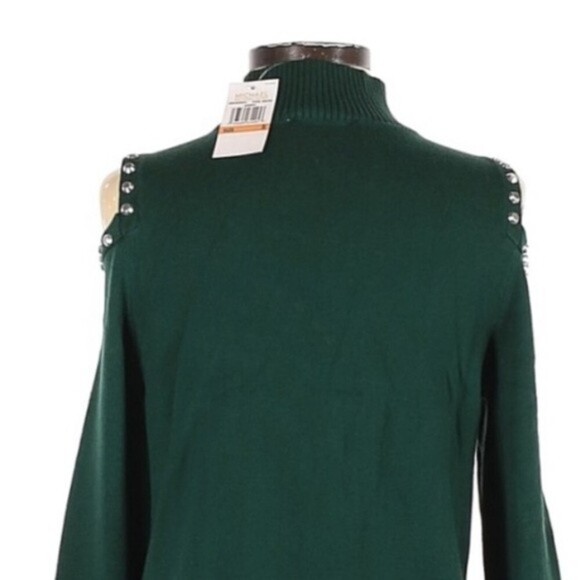 Michael Kors Cold Shoulder Mock Neck Long Sleeve Pullover Sweater Size S - Picture 3 of 7